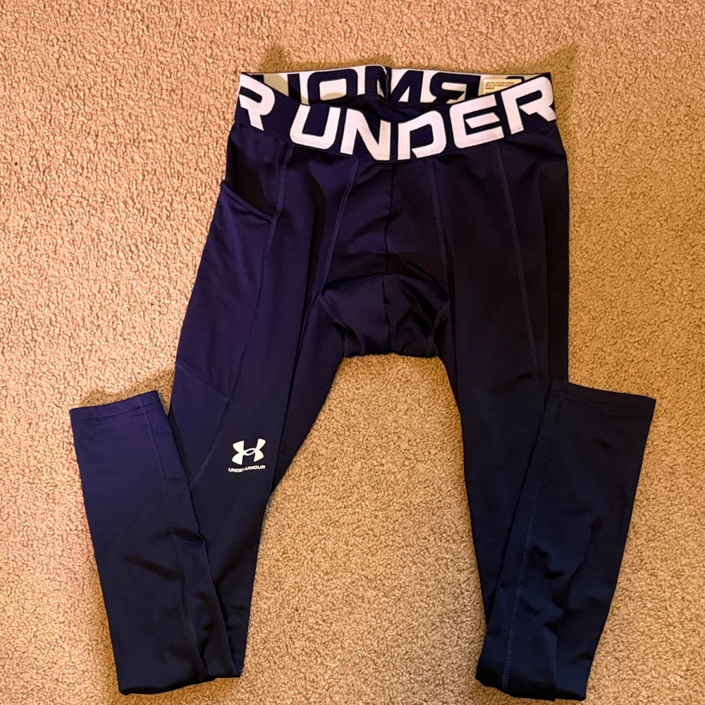 Under Armour Men’s medium Navy blue cold gear compression Leggings
